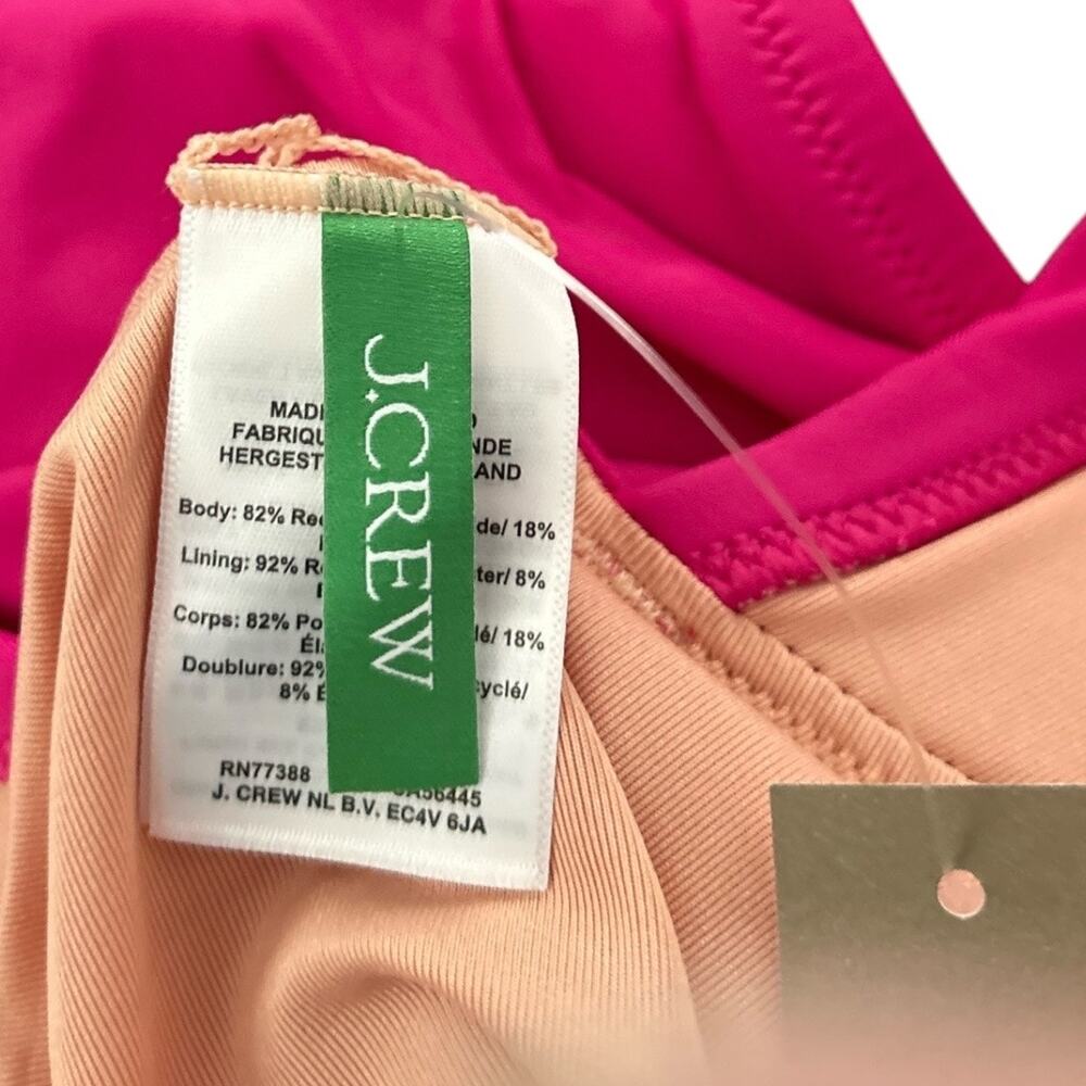 J.Crew Women's Ruched Ruffle One-Piece Swimsuit Sizes 0 - 12 Radiant Fushia NEW - Picture 5 of 7